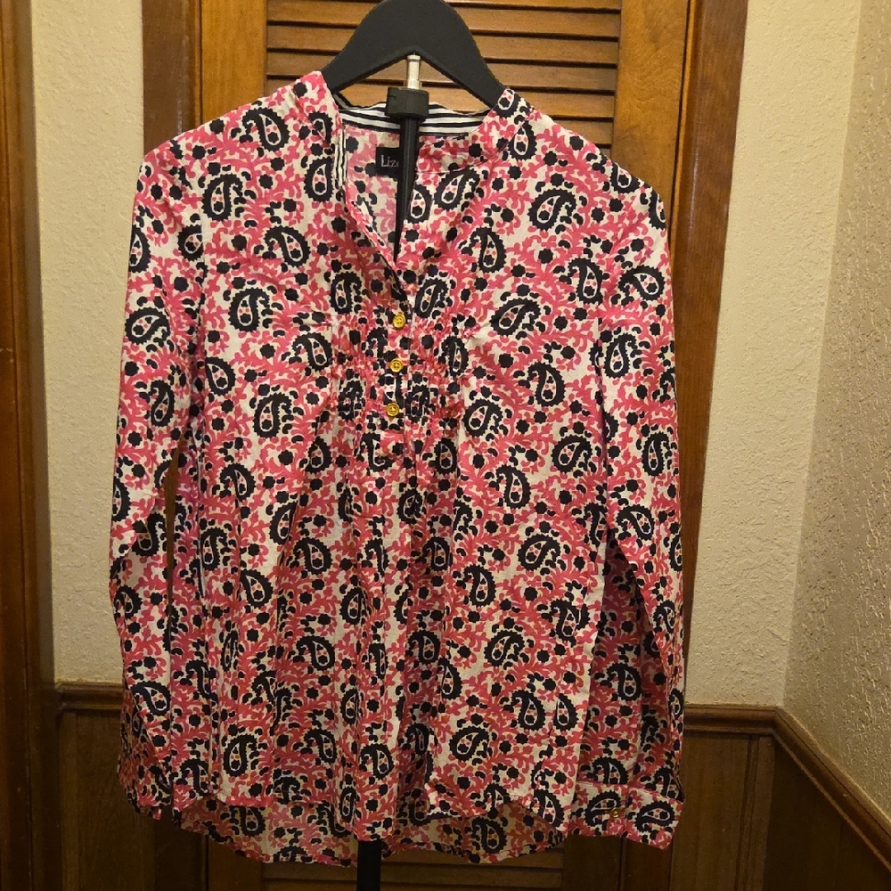 Liza Byrd Vibrant Pink and Black Top